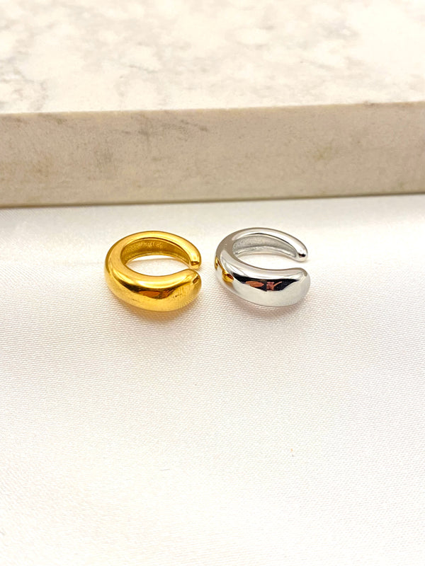 Earcuff Liso Irregular Acero