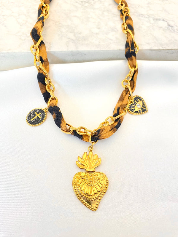 Collar Entrelazado Dijes Acero