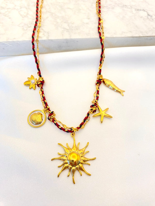 Collar Hilo Trenzado Sol Acero