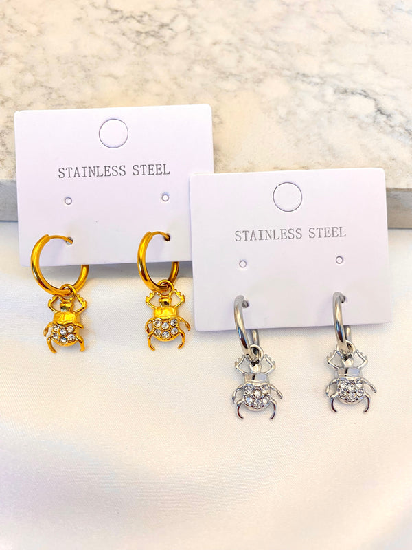 Huggie Insecto Zirconia Acero