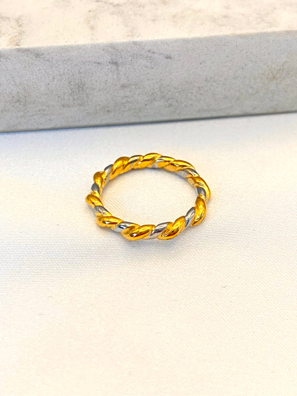 Anillo Twist Bicolor Acero