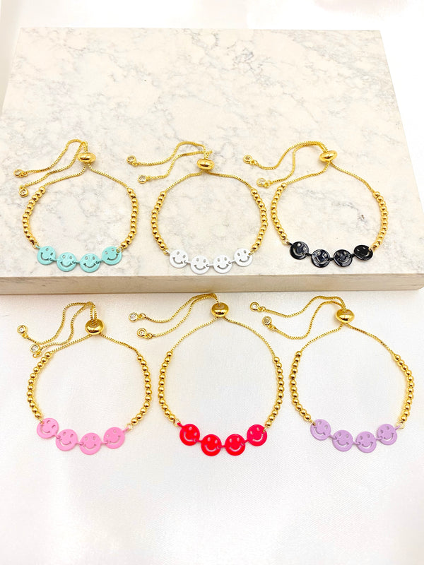 Pulsera Carita Feliz Colores Ajustable
