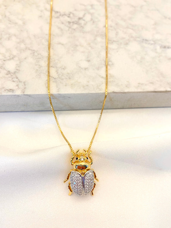 Collar Insecto Zirconia Bicolor
