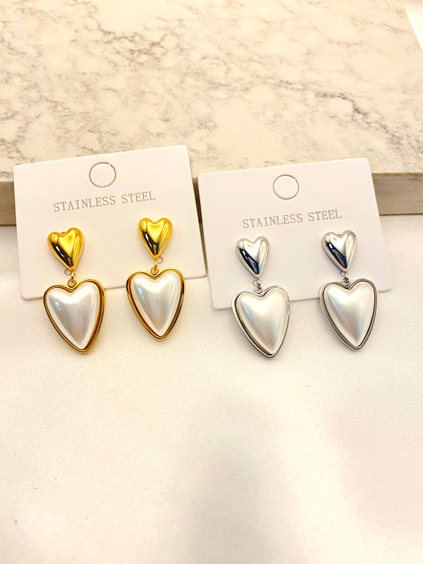 Arete Doble Corazon Acero