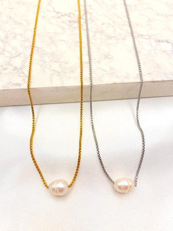 Collar Perla Tranversal Acero