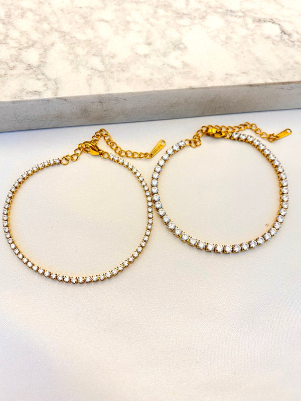 Pulsera Zirconias Acero