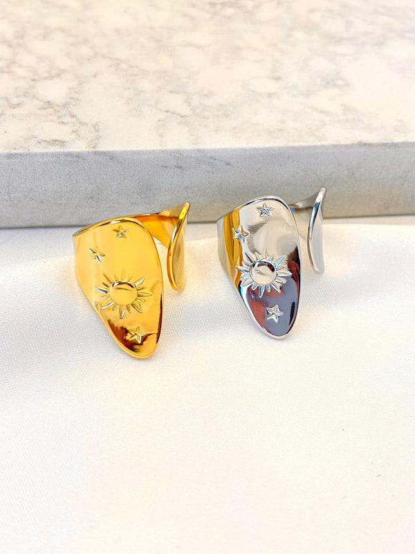 Anillo Abierto Sol Acero