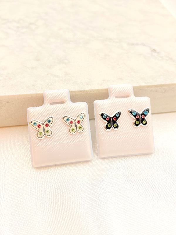 Arete Mariposa Colores Plata