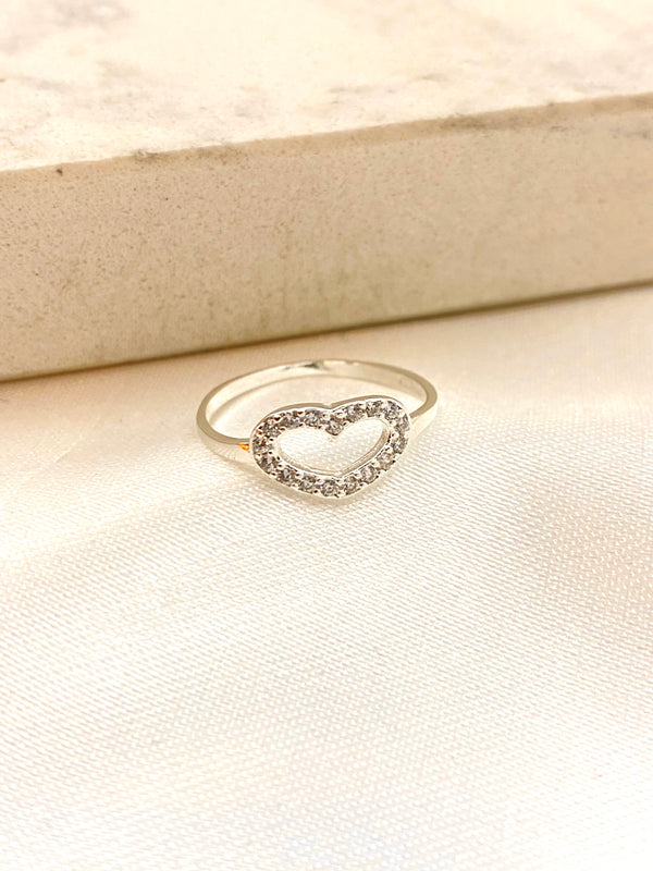 Anillo Corazón Silueta Plata