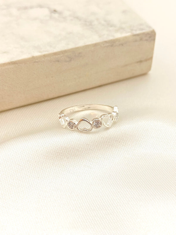 Anillo Corazones Plata