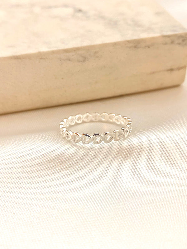Anillo Corazon Seguido Plata