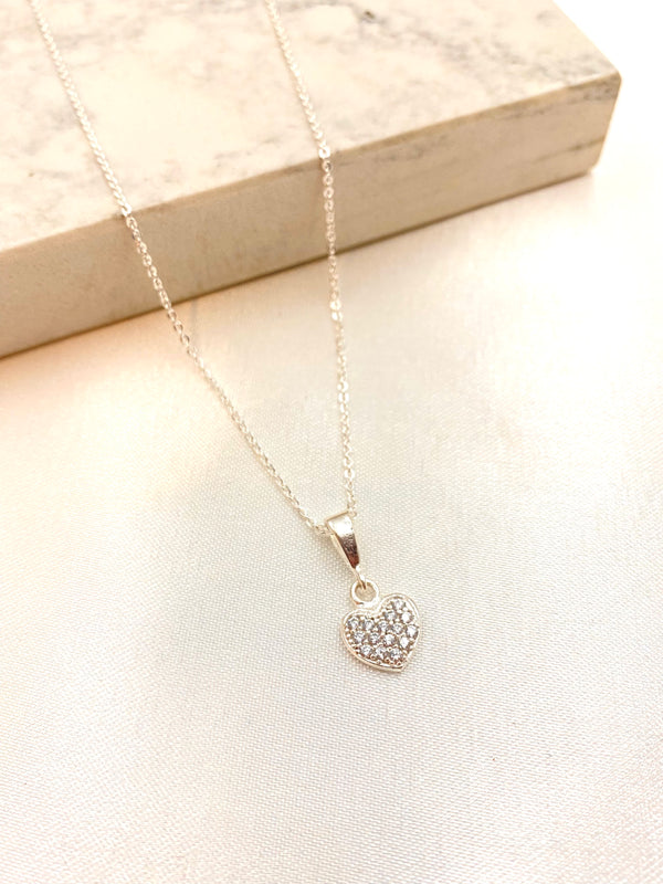 Collar Corazon Plano Plata