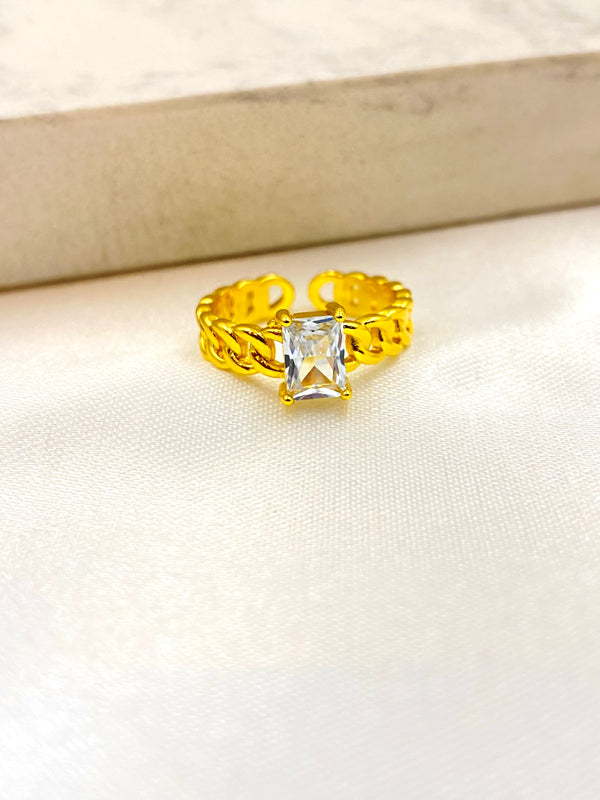 Anillo Cadena Zirconia